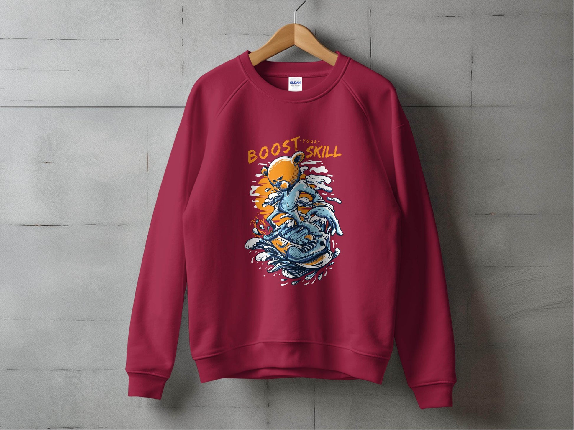 Boost Your Skill Cartoon Bear Design Sweater - Design & Vybe