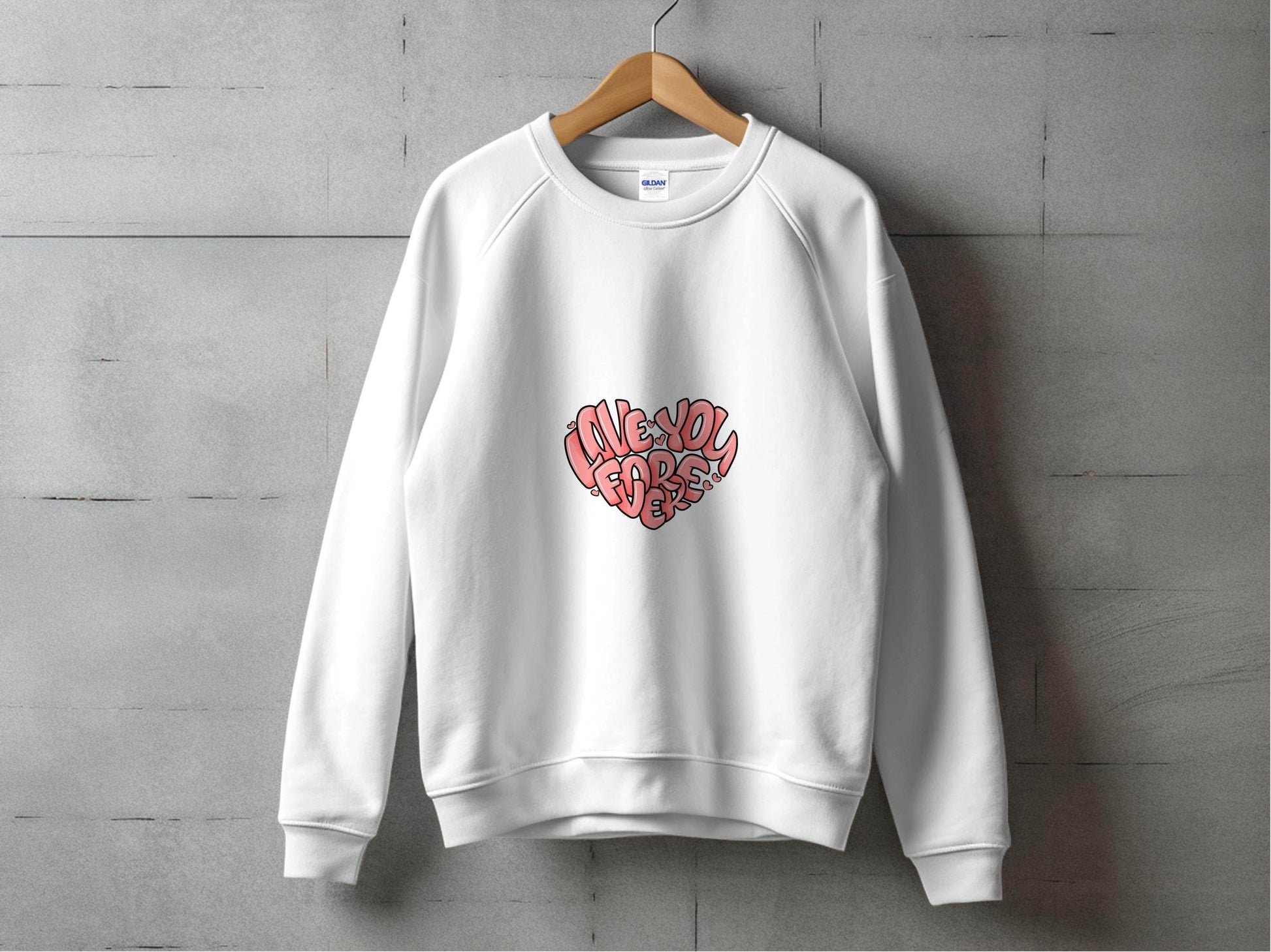 Love You Forever Heart Graphic Valentine's Day Sweater - Design & Vybe