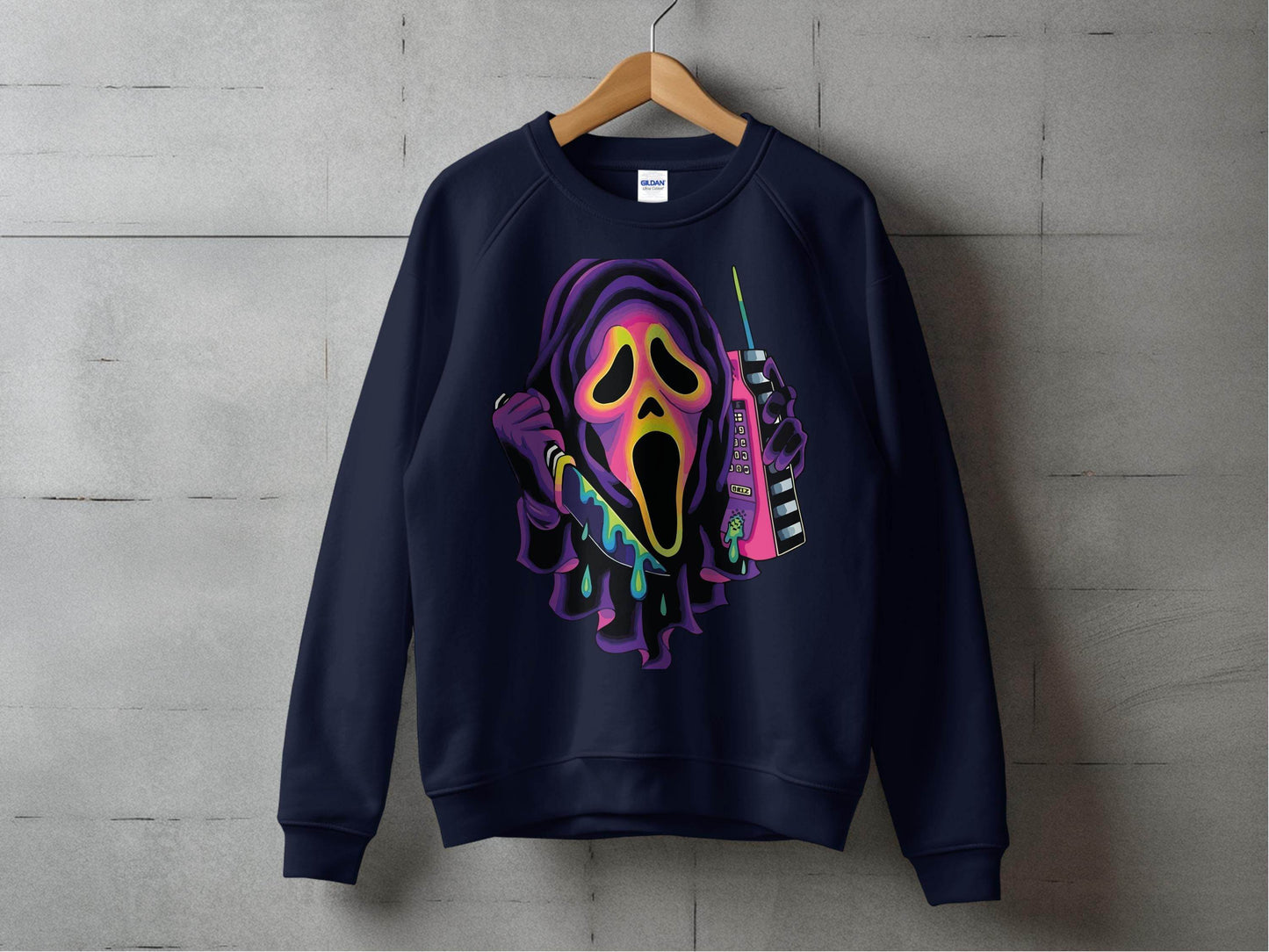 Colorful Horror Scream Mask Design Sweater - Design & Vybe