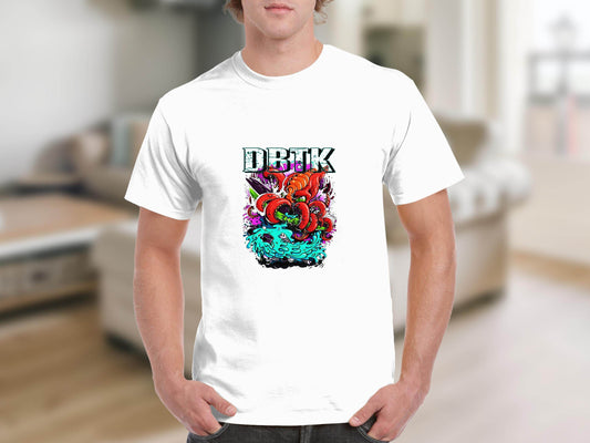 DBTK Octopus Rising with Splashes Graphic Print T-Shirt - Design & Vybe