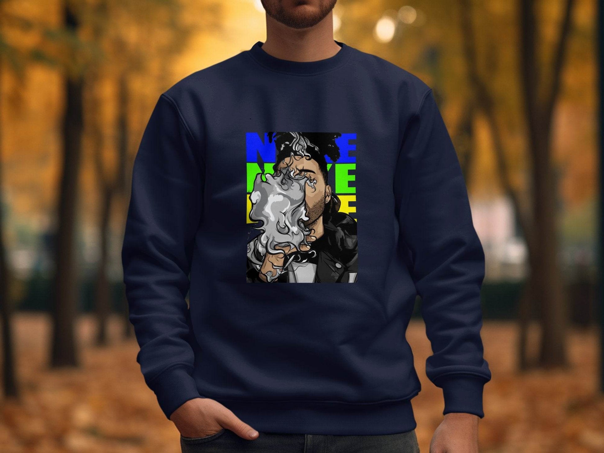 NEON Color Theme Abstract Art Smoke Design Hoodie - Design & Vybe