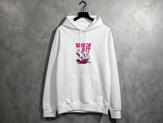 Knock Out Graphic Print White Hoodie product