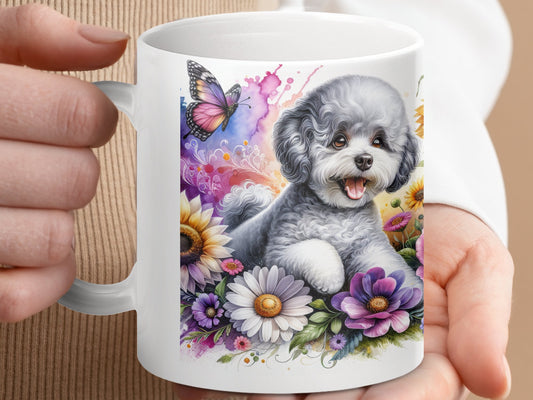 Colorful Dog and Butterfly Design Mug product