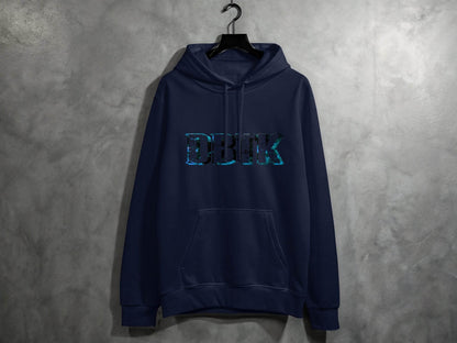 Blue Floral DBCK Letters Artistic Design Hoodie - Design & Vybe