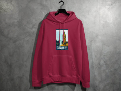 Iconic Big Ben and London Eye Graphic Hoodie - Design & Vybe