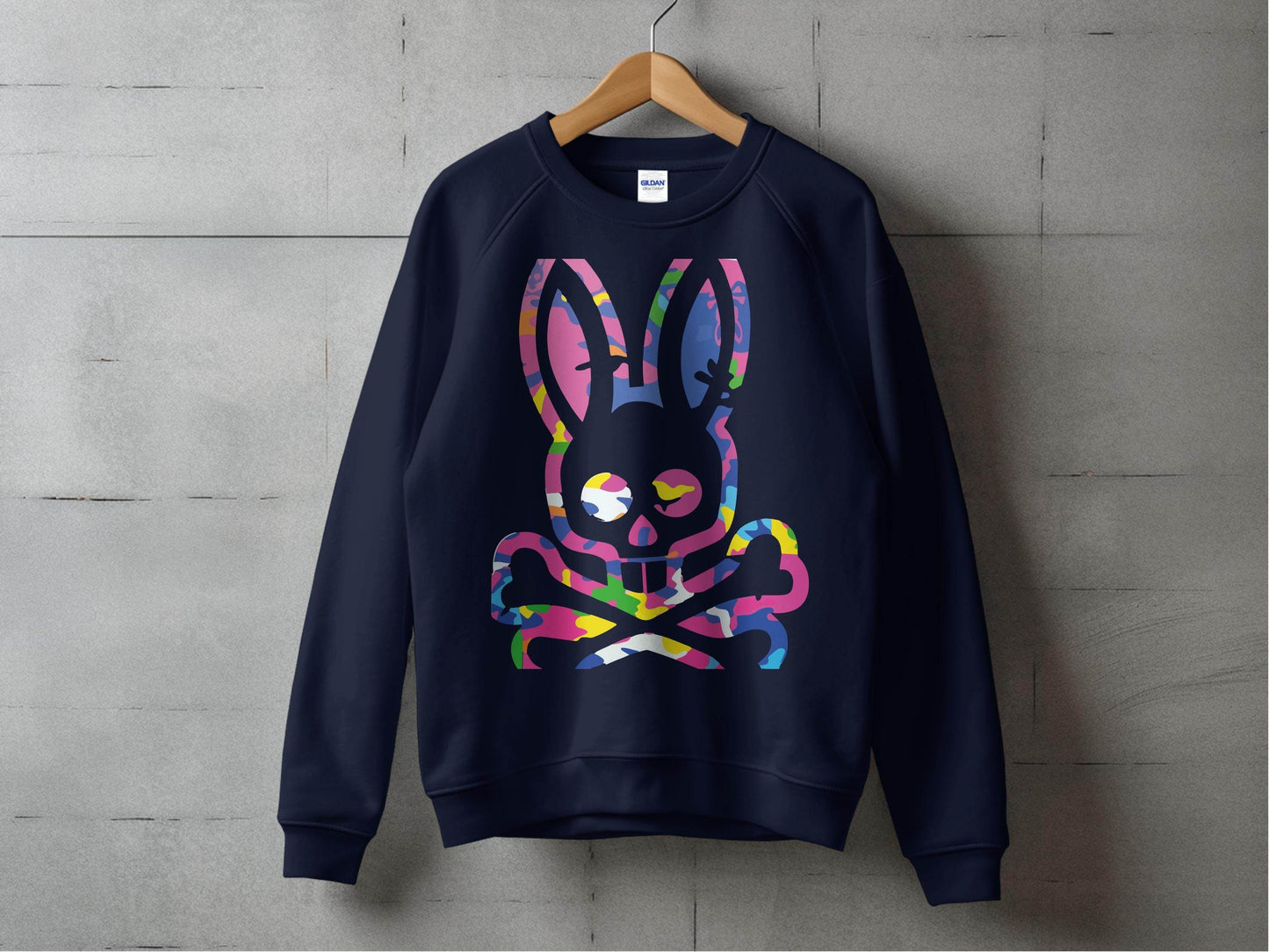 Colorful Skull Bunny Graphic Sweater - Design & Vybe