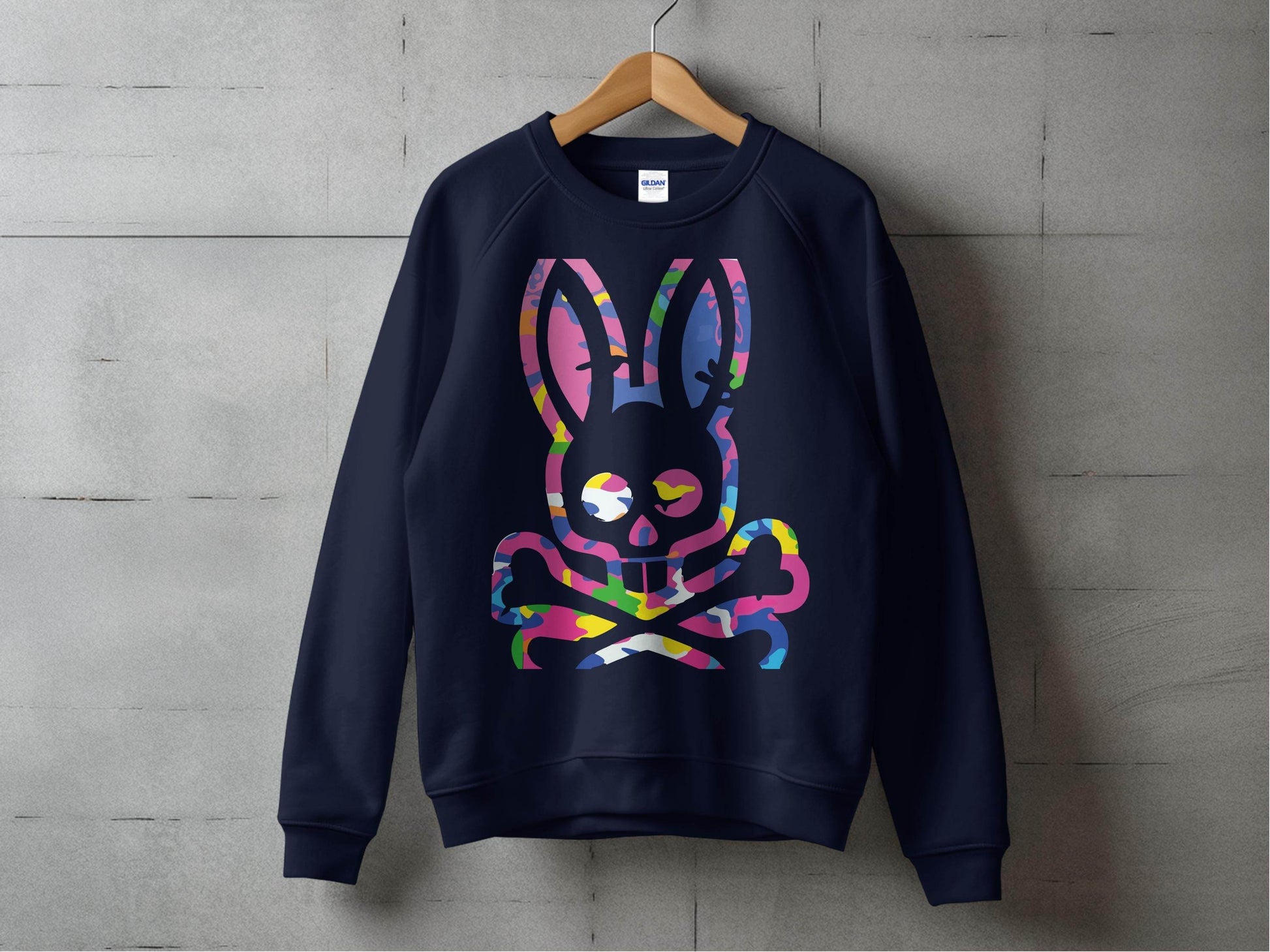 Colorful Skull Bunny Graphic Sweater - Design & Vybe