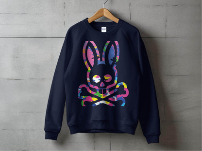 Colorful Skull Bunny Graphic Sweater - Design & Vybe