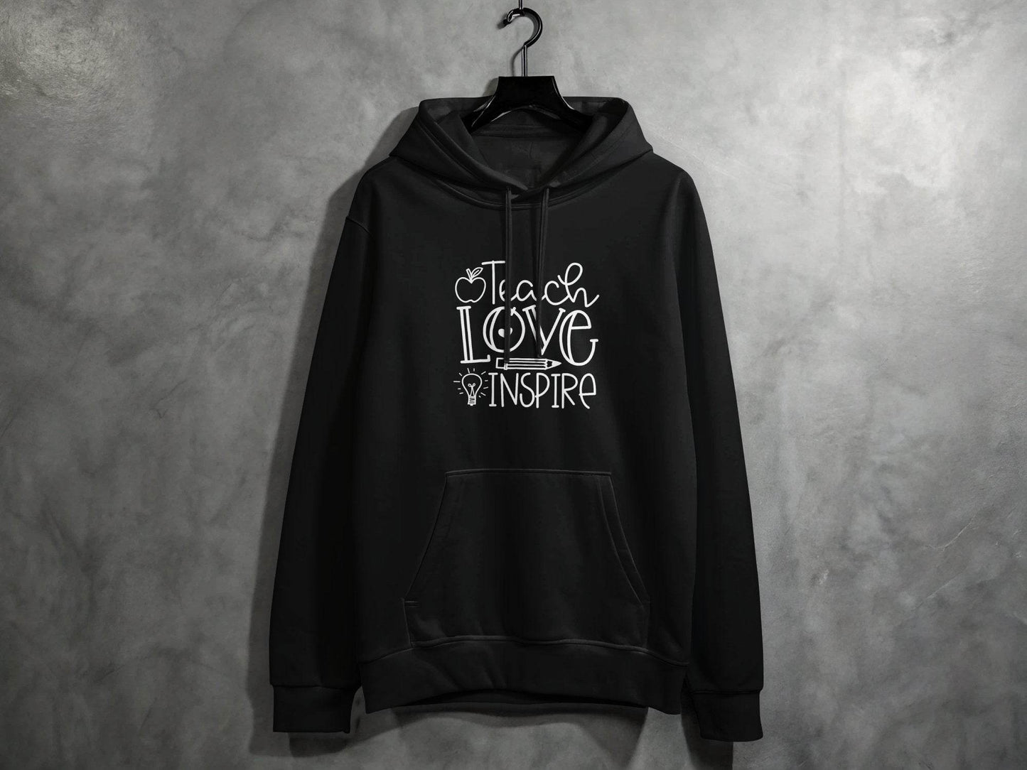 Teach Love Inspire Inspirational Teachers Graphics Hoodie - Design & Vybe