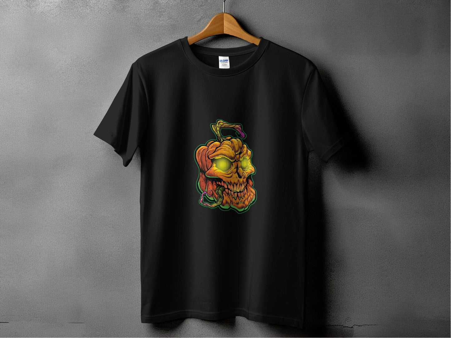 Glowing Eye Spooky Scary Pumpkin Skull Halloween T-Shirt - Design & Vybe