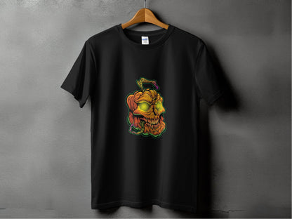 Glowing Eye Spooky Scary Pumpkin Skull Halloween T-Shirt - Design & Vybe