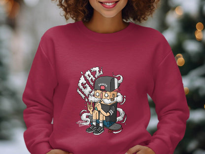 Cartoon Smoker Vaping on Skateboard Urban Style Hoodie - Design & Vybe