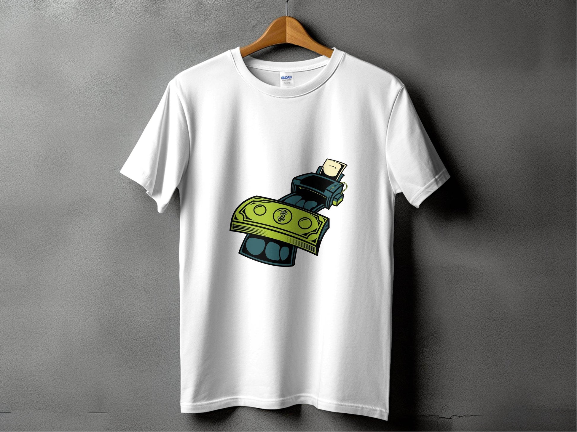 Eye-Catching Cash Printing Money Graphic T-Shirt - Design & Vybe