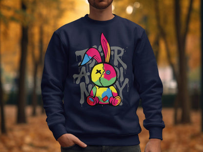 Colorful Bunny Graphic Design Novelty Sweater - Design & Vybe