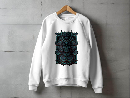 Menacing Samurai Skull Design Graphic Sweater - Design & Vybe