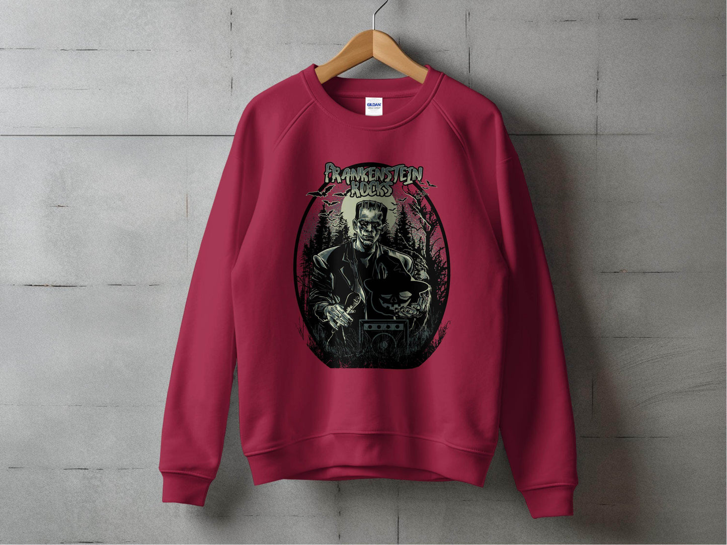 Vintage Frankenstein Rocks Graphic Design Sweater - Design & Vybe