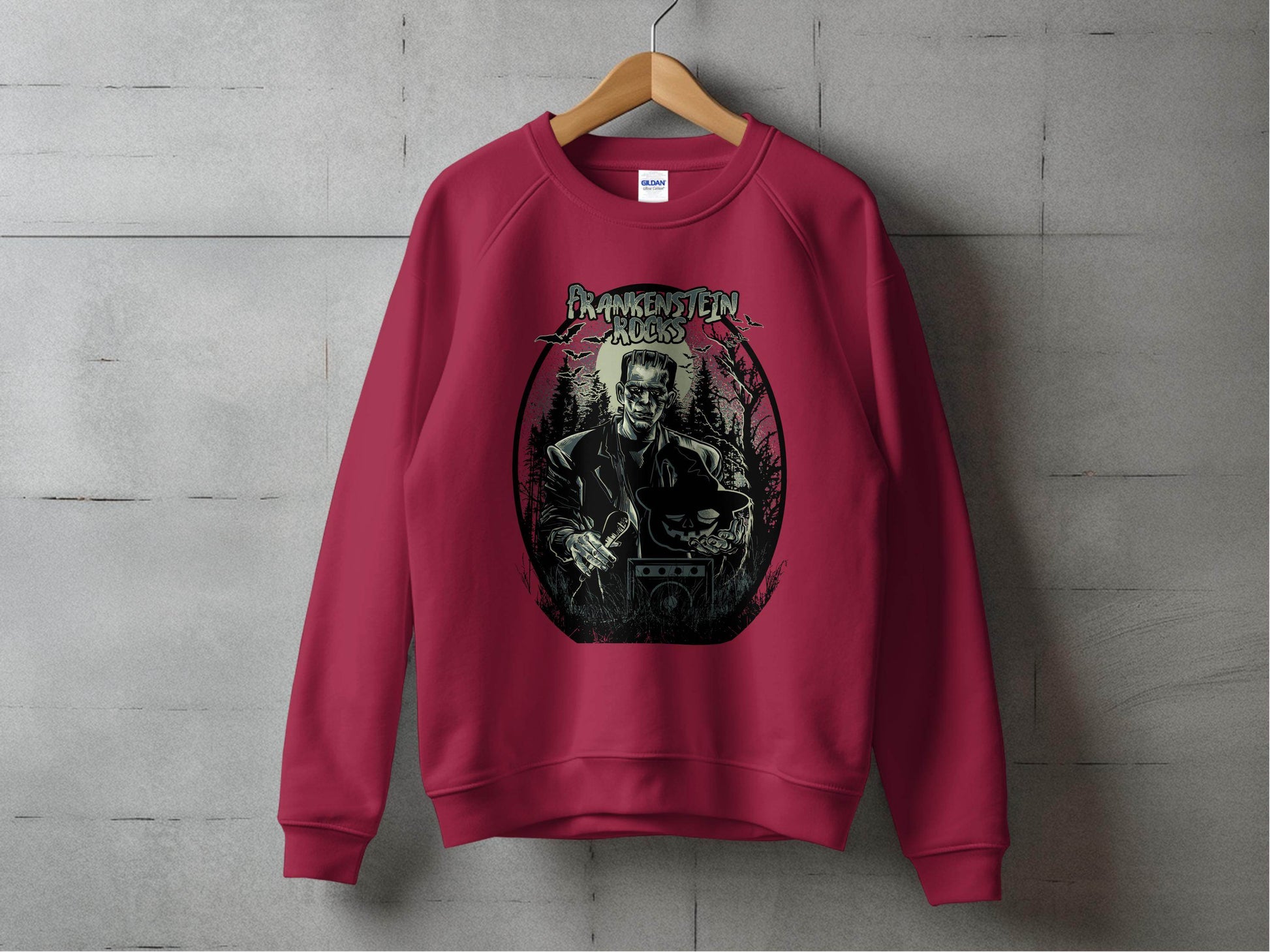 Vintage Frankenstein Rocks Graphic Design Sweater - Design & Vybe