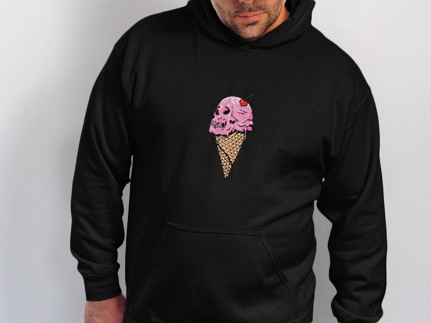 Ice Cream Skull Cone Graphic Illustration for Hoodie - Design & Vybe