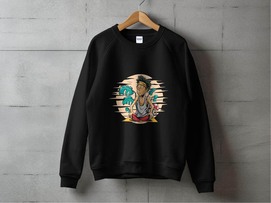 Yoga Enthusiast Graphic Printed Casual Sweater - Design & Vybe