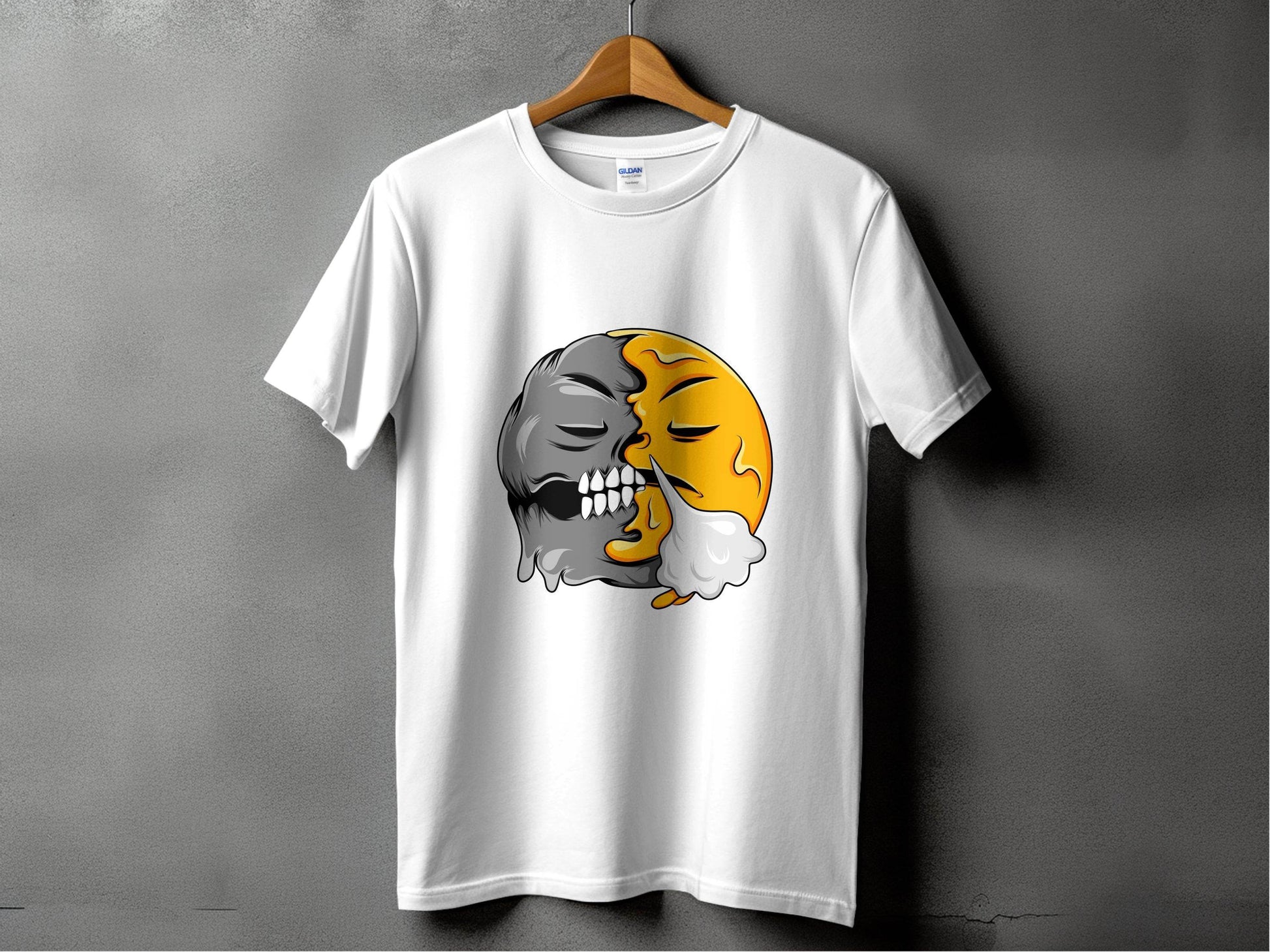 Duality of Nature Smiley Graphic Print T-Shirt - Design & Vybe