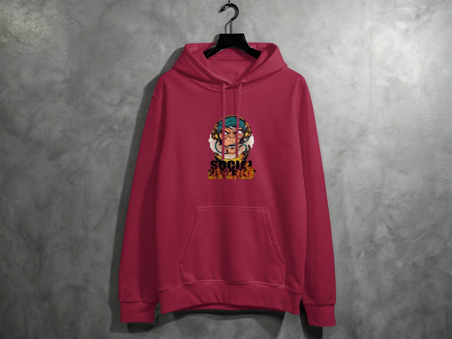 Social District Monkey with Headphones Design Hoodie - Design & Vybe
