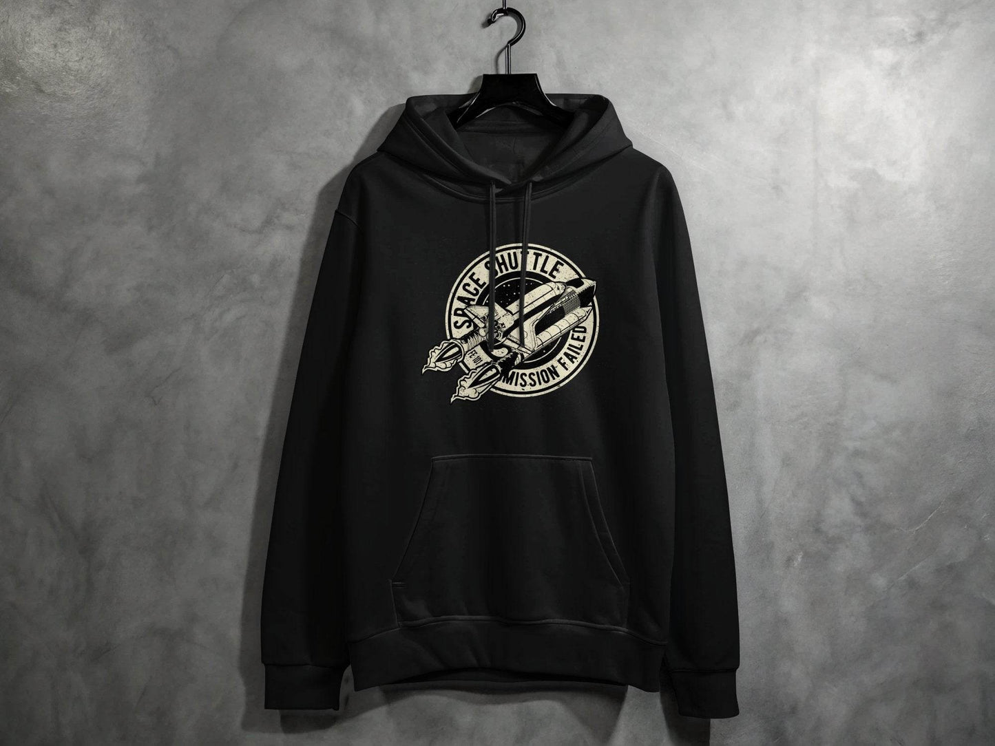 Space Shuttle Mission Failed Graphic Print Hoodie - Design & Vybe