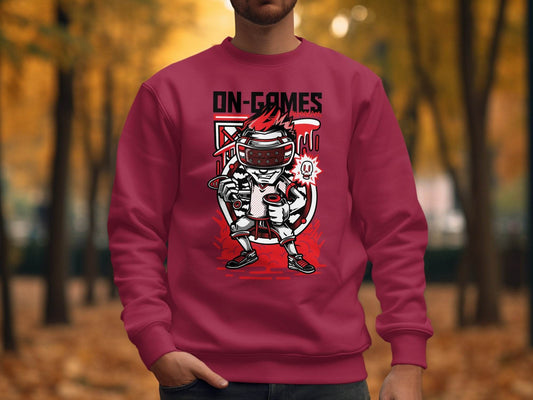 On Games Vr Gaming Schoolart Skull Graphic Design Sweater - Design & Vybe