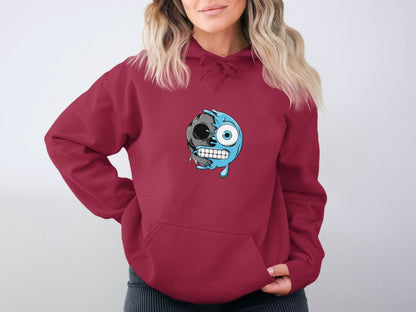 Half Skull Half Water Graphic Design Printed Hoodie - Design & Vybe
