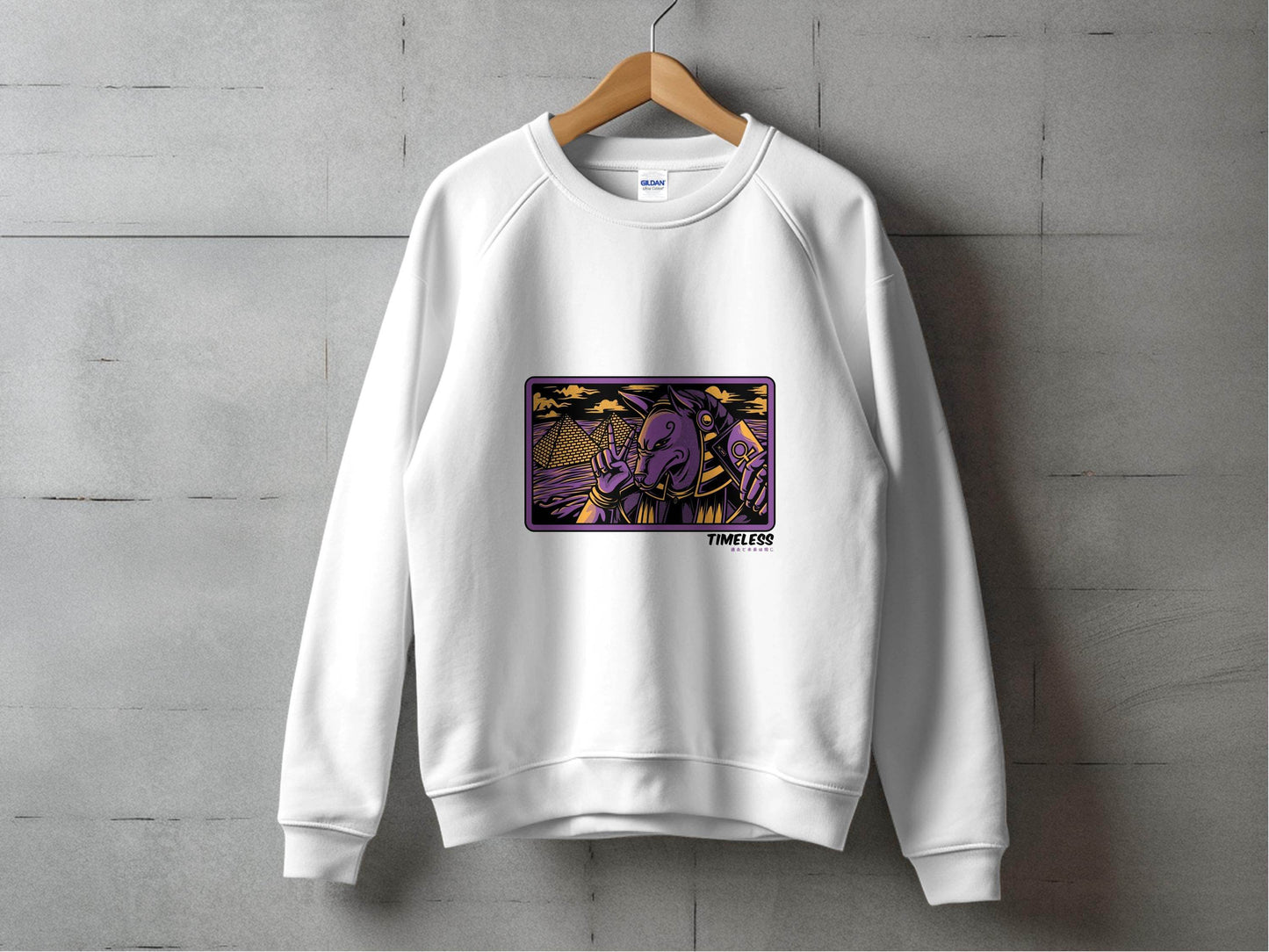 Egyptian Anubis Pharaoh with Pyramids Graphic Sweater - Design & Vybe