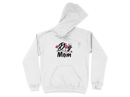 Dog Mom with Hearts and Bone Design Graphic Print Hoodie - Design & Vybe