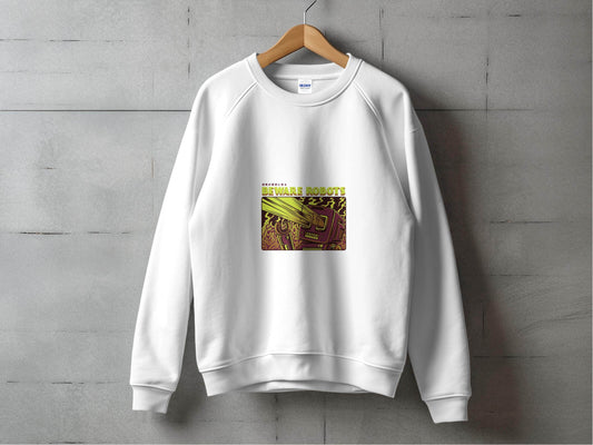 Retro Robot Invasion Graphic Beware Robots Hoodies - Design & Vybe