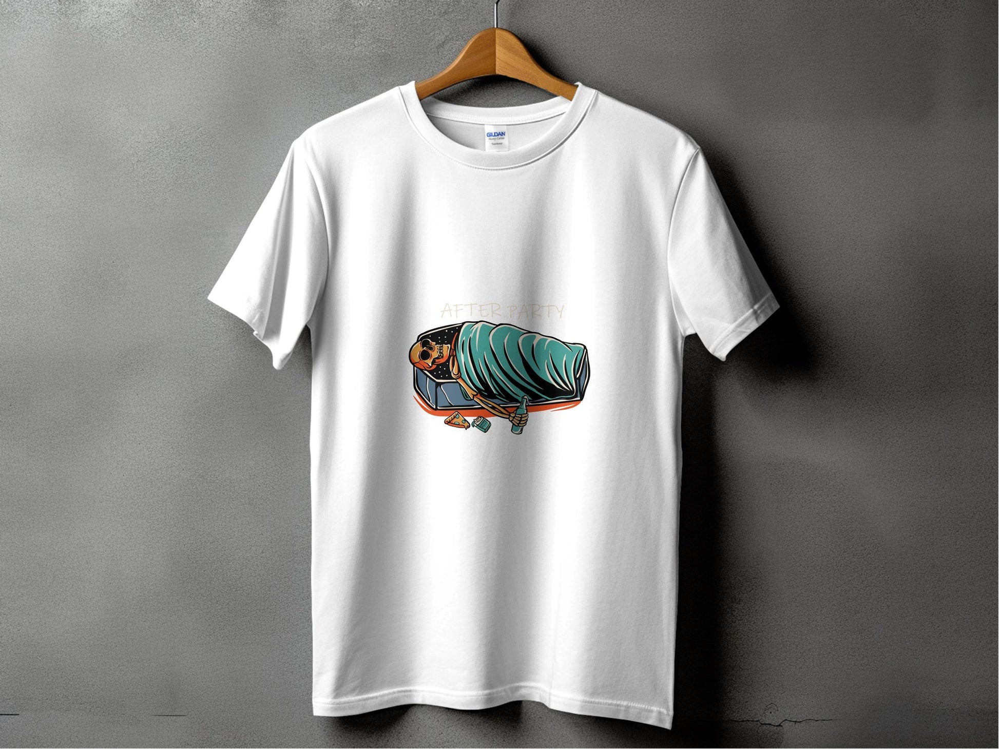 After Party Skeleton Resting in Coffin Graphic T-Shirt - Design & Vybe