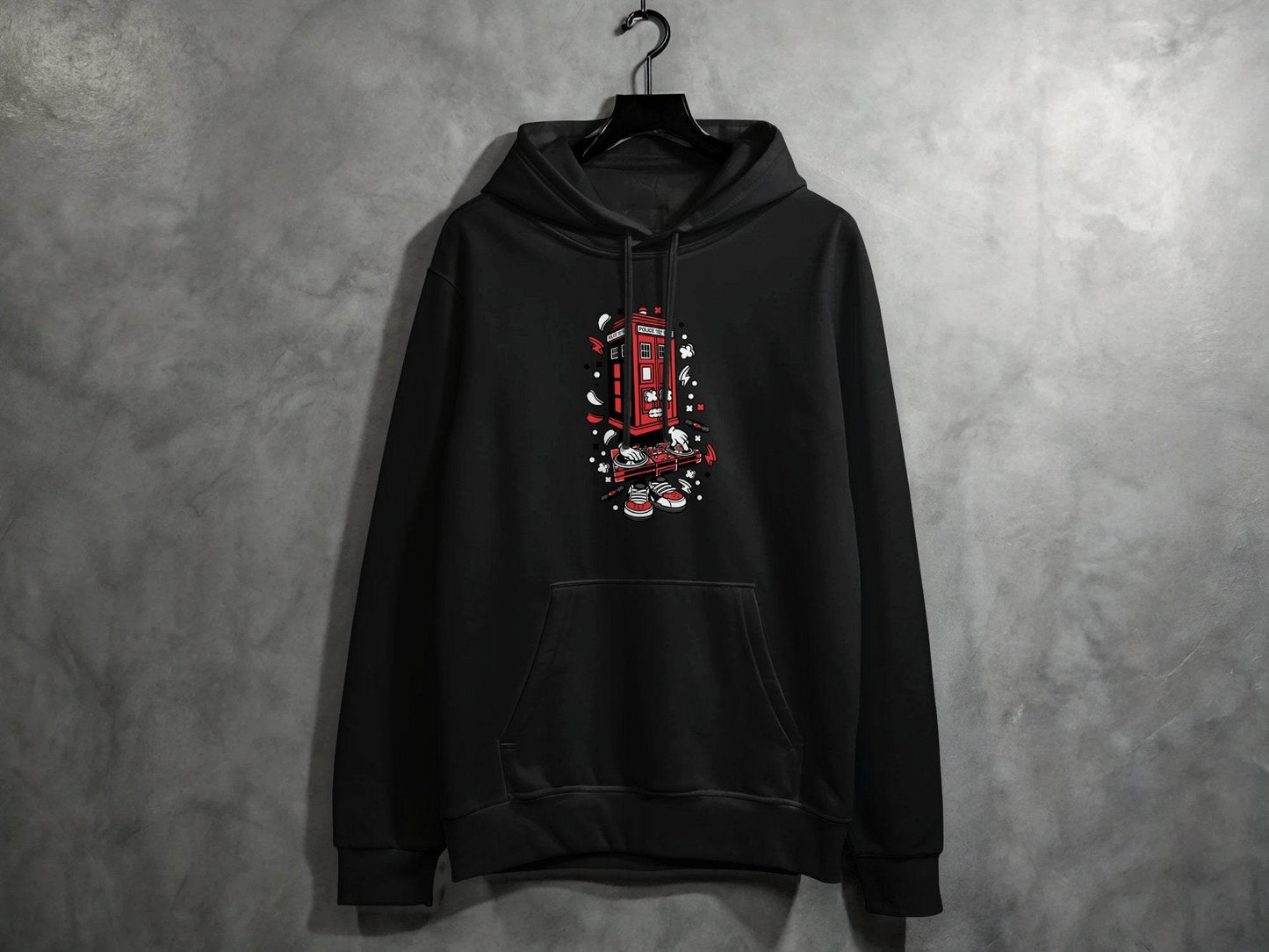 Unique DJ UK Phone Booth Design Graphic Sweater - Design & Vybe
