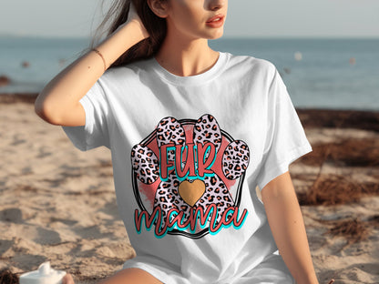 Fur Mama Leopard Paw Print Graphic T-shirt product