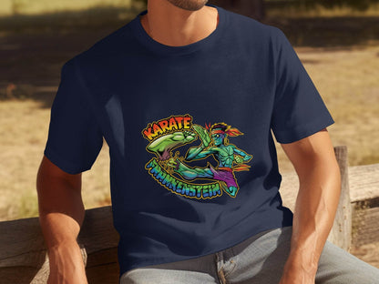 Karate Frankenstein Zombie Monster Funny Halloween T-Shirt - Design & Vybe