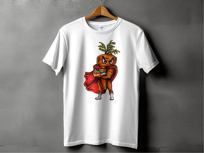 Superhero Carrot Character Graphic T-Shirt product