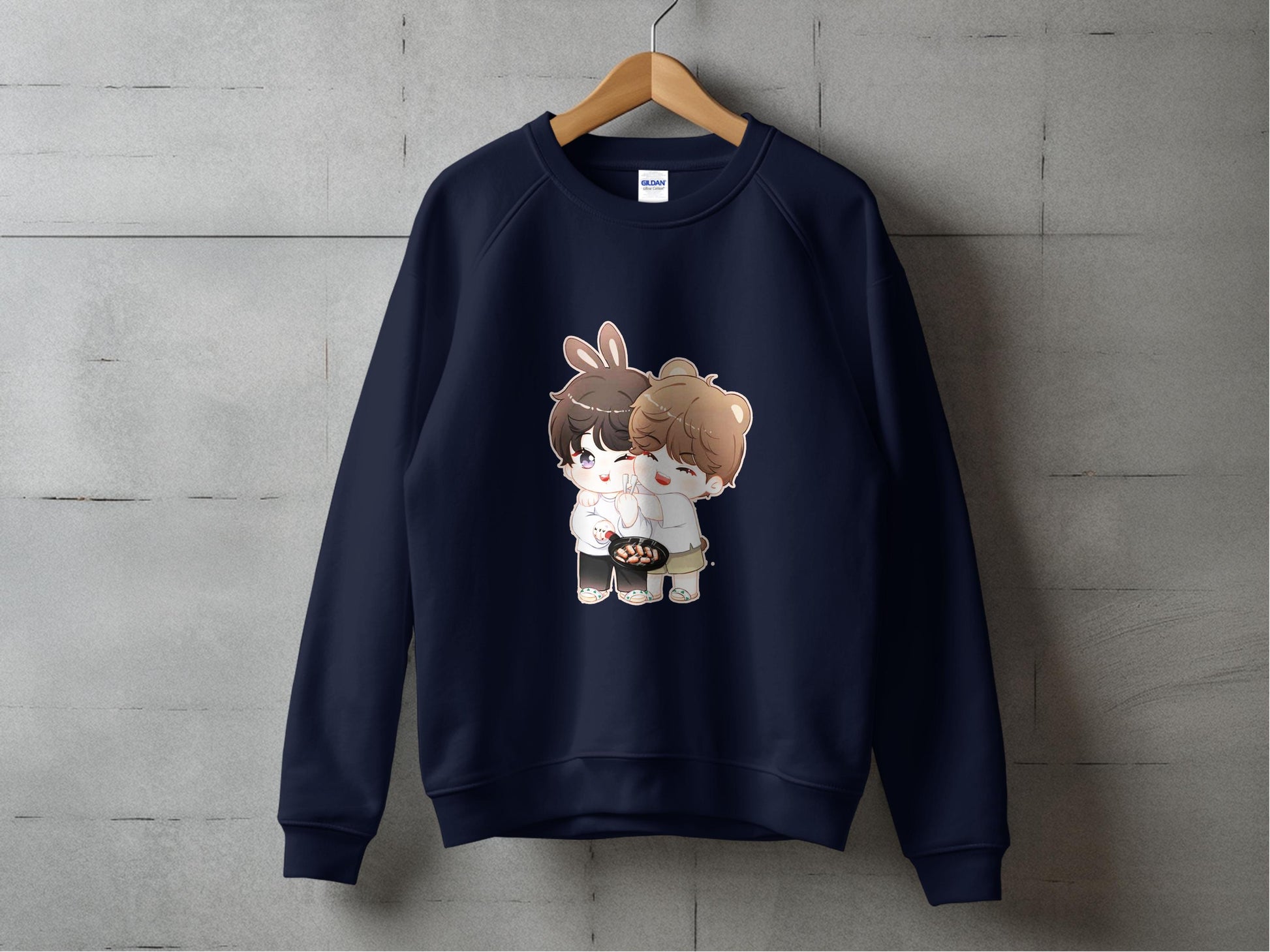 Cute Characters Embrace Anime Style Sweatshirt product