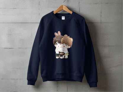 Cute Characters Embrace Anime Style Sweatshirt product