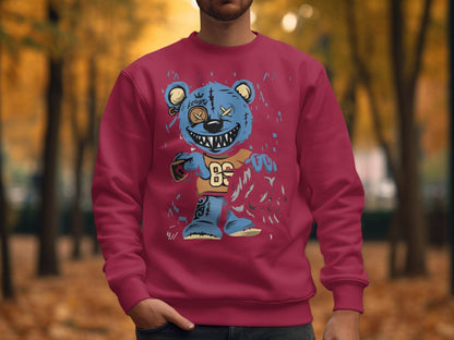 Funky Cartoon Bear Graphic Sweater - Design & Vybe