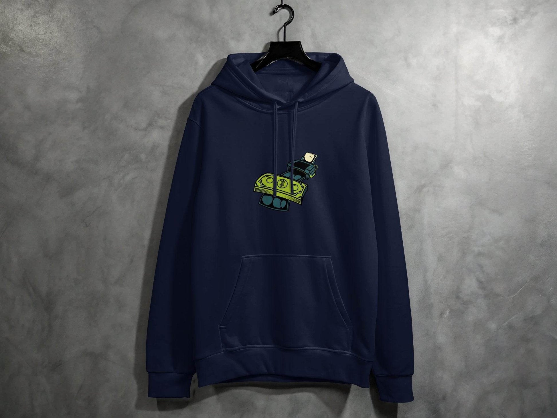 Eye-Catching Cash Printing Money Graphic Hoodie - Design & Vybe