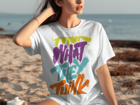 Think Outside the Box Colorful Typography Graphic product type