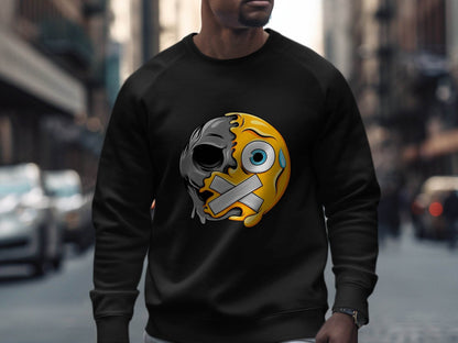 Skull and Emoji Featuring Smiley Design Graphic Sweater - Design & Vybe