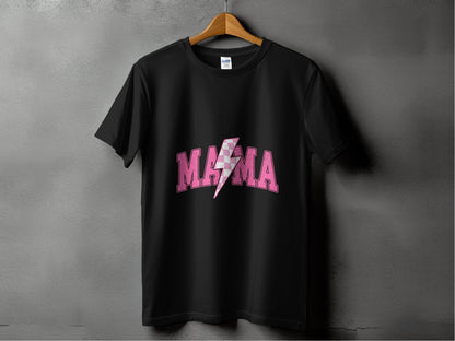 Mama Pink Lightning Bolt Graphic Designs Women T-Shirt - Design & Vybe
