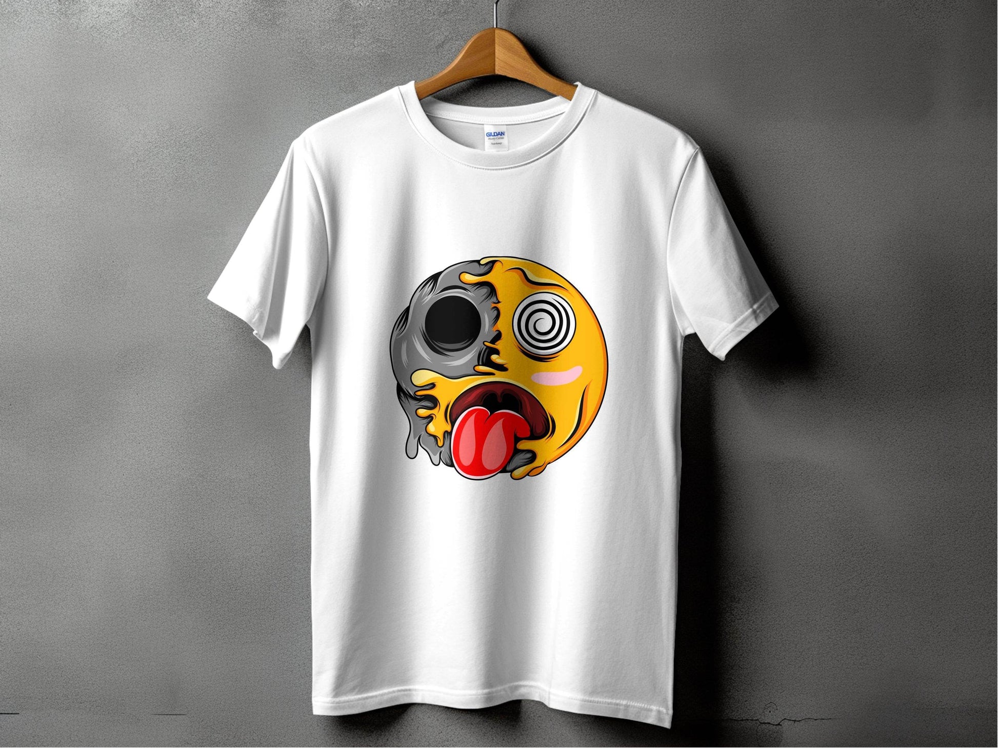 Melting Face with Swirling Eyes Smiley Graphic T-Shirt - Design & Vybe