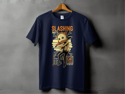 Slashing Party Cat Version for Adult Only Graphic T-Shirt - Design & Vybe