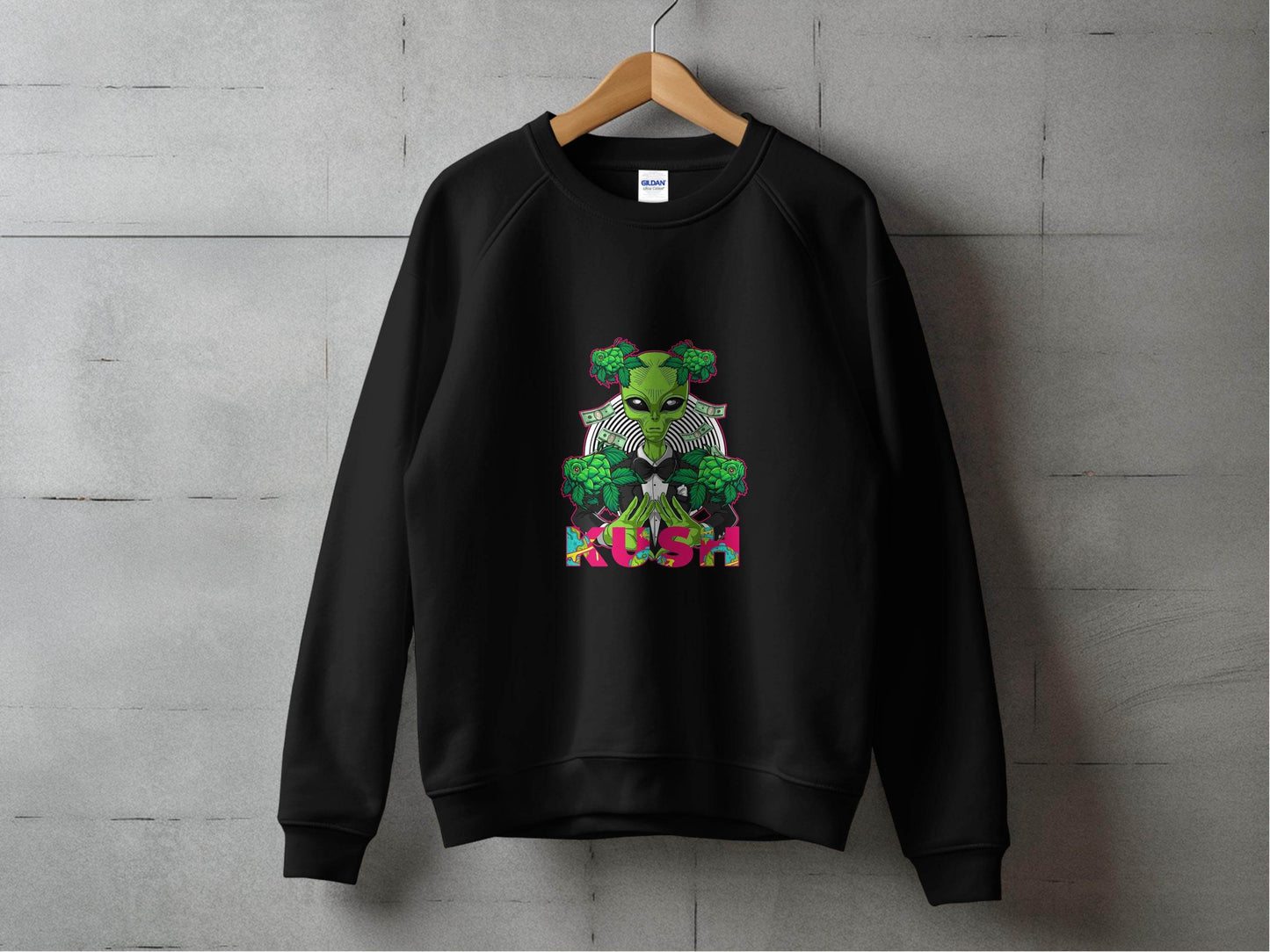 Kush Alien Money and Hops Design Graphic Hoodie - Design & Vybe