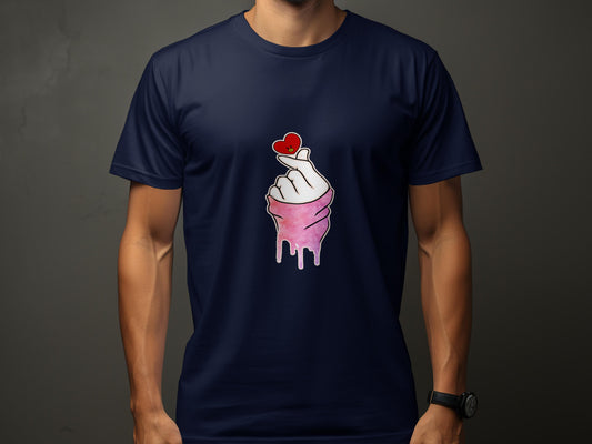 Finger Heart with Dripping Effect Design T-Shirt product