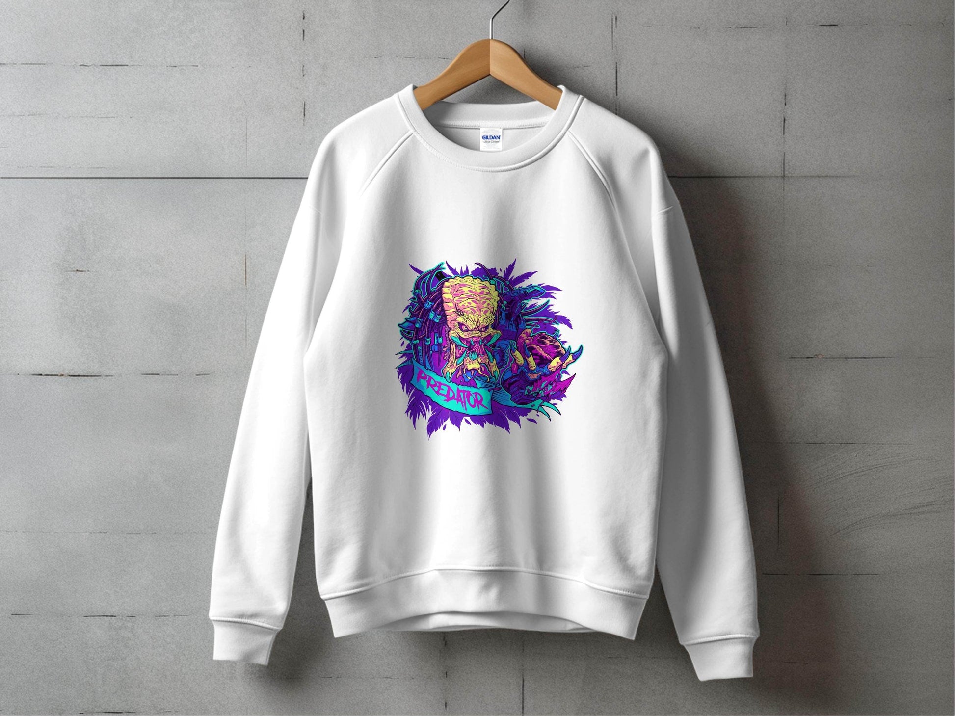 Predator Head With Leaves Awesome Graphic Design Sweater - Design & Vybe