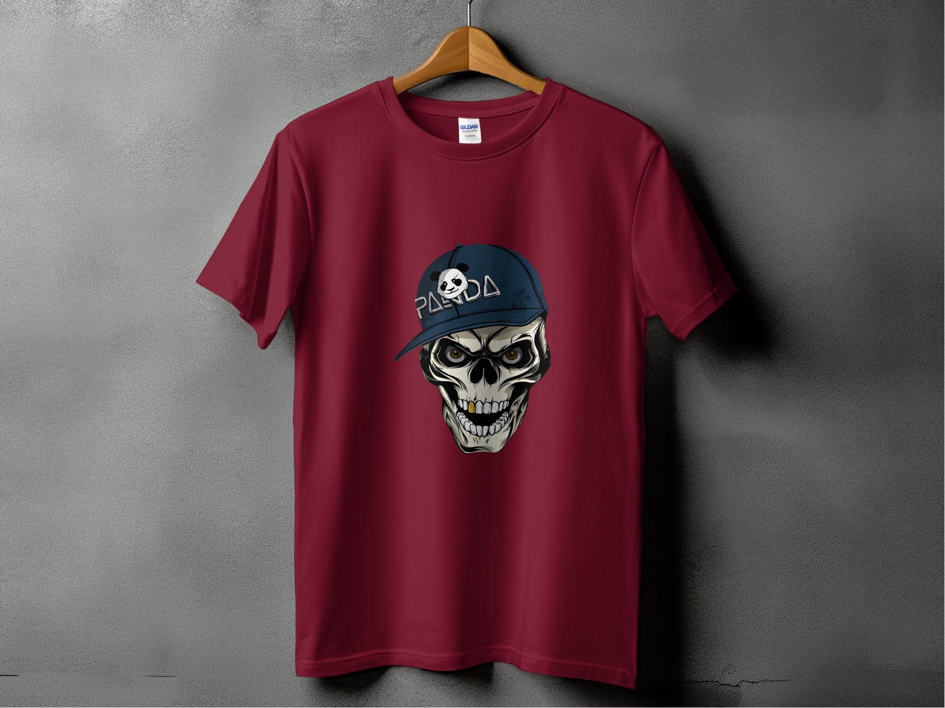 Grim Panda Skeleton on a Dark BaseBall Hat Artwork T-Shirt - Design & Vybe
