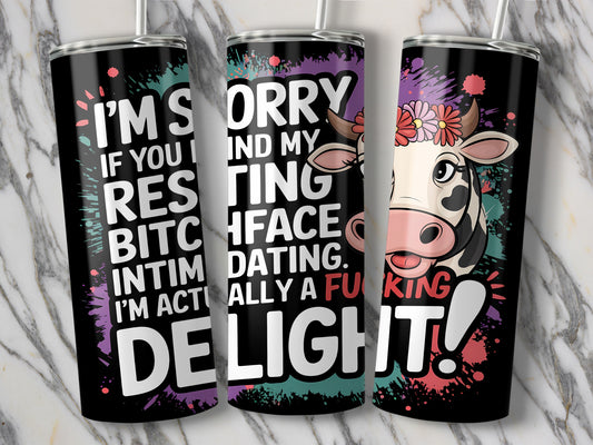 Funny Cow Design Apology Delight Tumblers product type